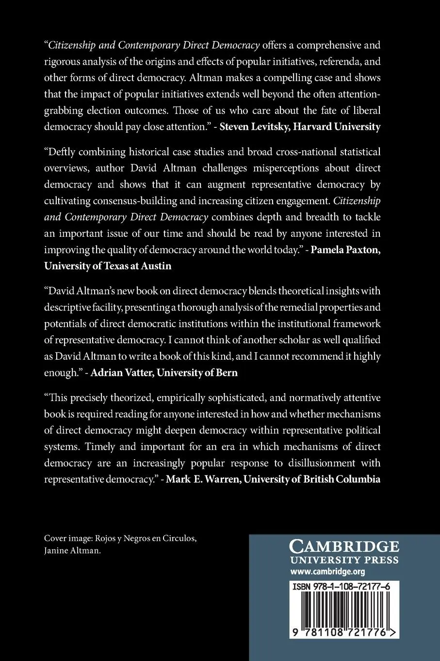 Rückseite: 9781108721776 | Citizenship and Contemporary Direct Democracy | David Altman | Buch