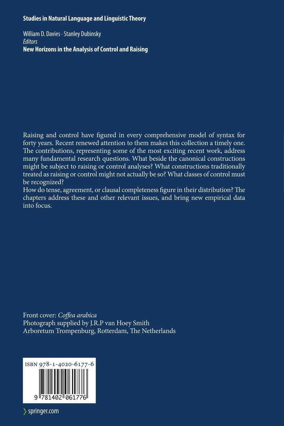 Rückseite: 9781402061776 | New Horizons in the Analysis of Control and Raising | Davies (u. a.)