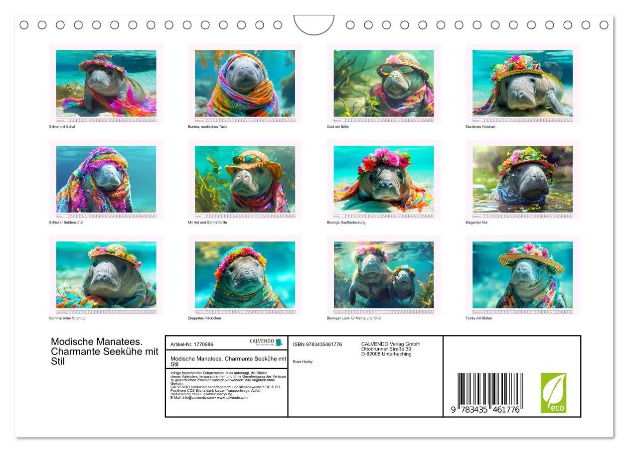 Bild: 9783435461776 | Modische Manatees. Charmante Seekühe mit Stil (Wandkalender 2025...