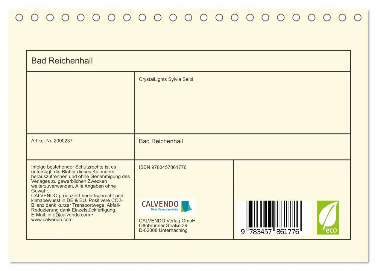 Bild: 9783457861776 | Bad Reichenhall (Tischkalender 2026 DIN A5 quer), CALVENDO...
