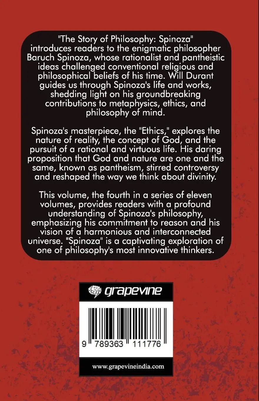 Rückseite: 9789363111776 | The Story of Philosophy | Spinoza (Grapevine edition) | Will Durant