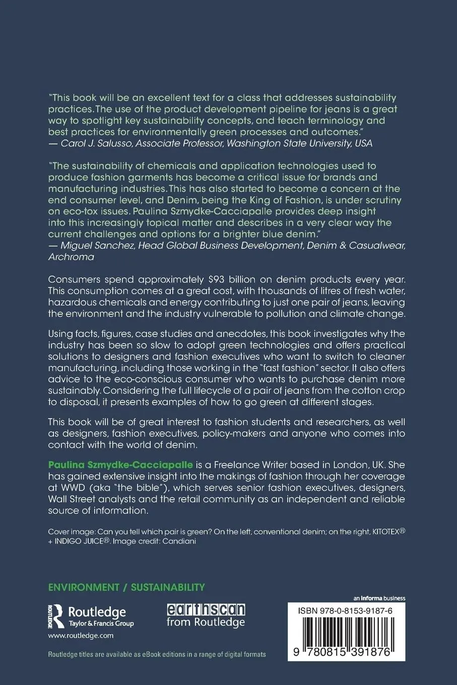 Rückseite: 9780815391876 | Making Jeans Green | Linking Sustainability, Business and Fashion
