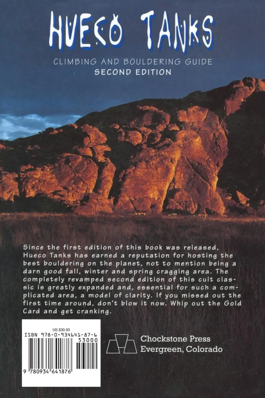 Rückseite: 9780934641876 | Hueco Tanks Climbing and Bouldering Guide | John Sherman | Taschenbuch