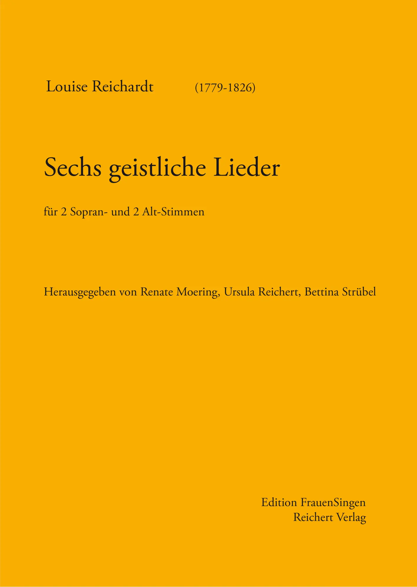 Cover: 9783954901876 | 6 geistliche Lieder für Frauenchor a cappella (Klavier/Bc ad lib)...