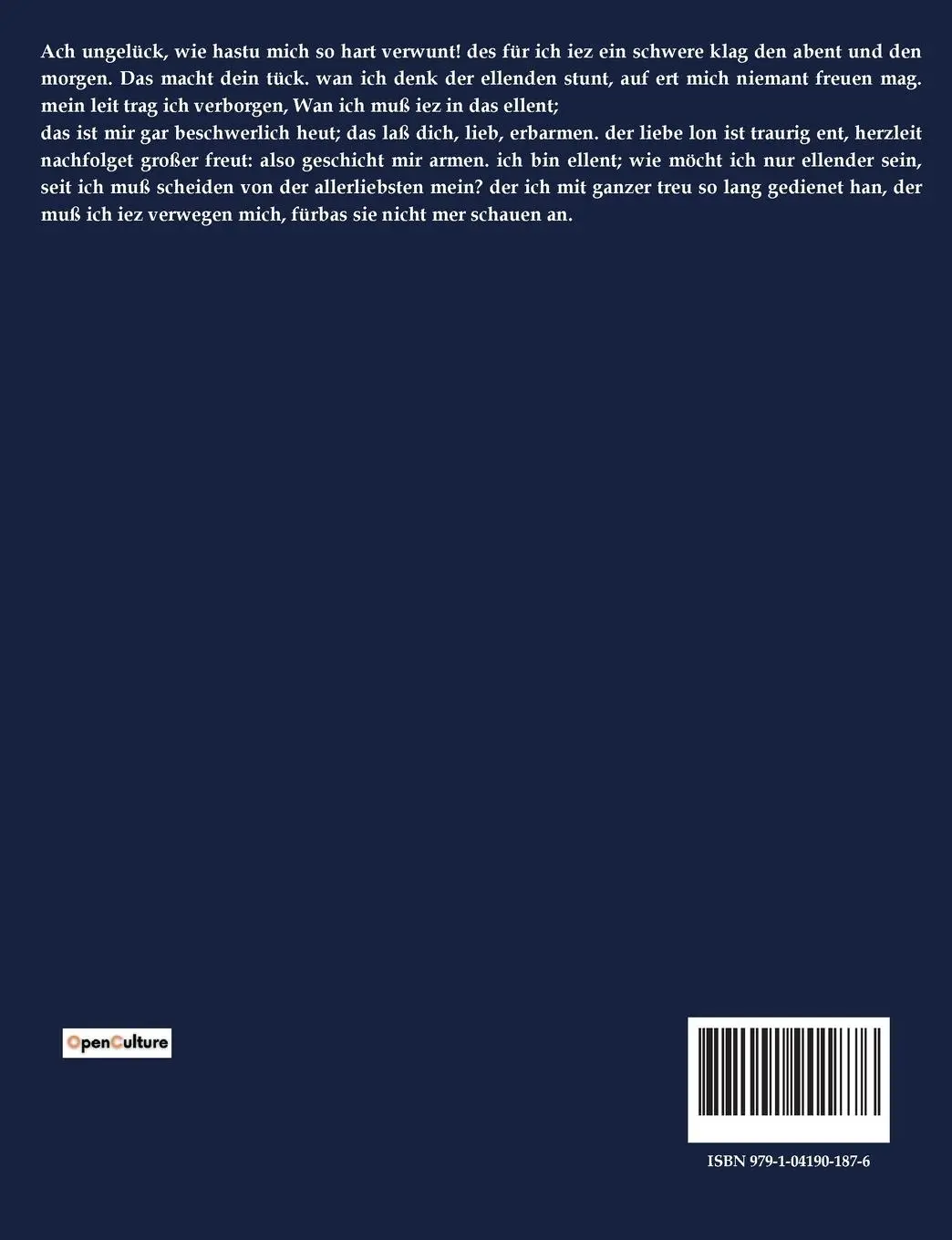 Rückseite: 9791041901876 | Geistliche und weltliche Lieder | Hans Sachs | Taschenbuch | Paperback