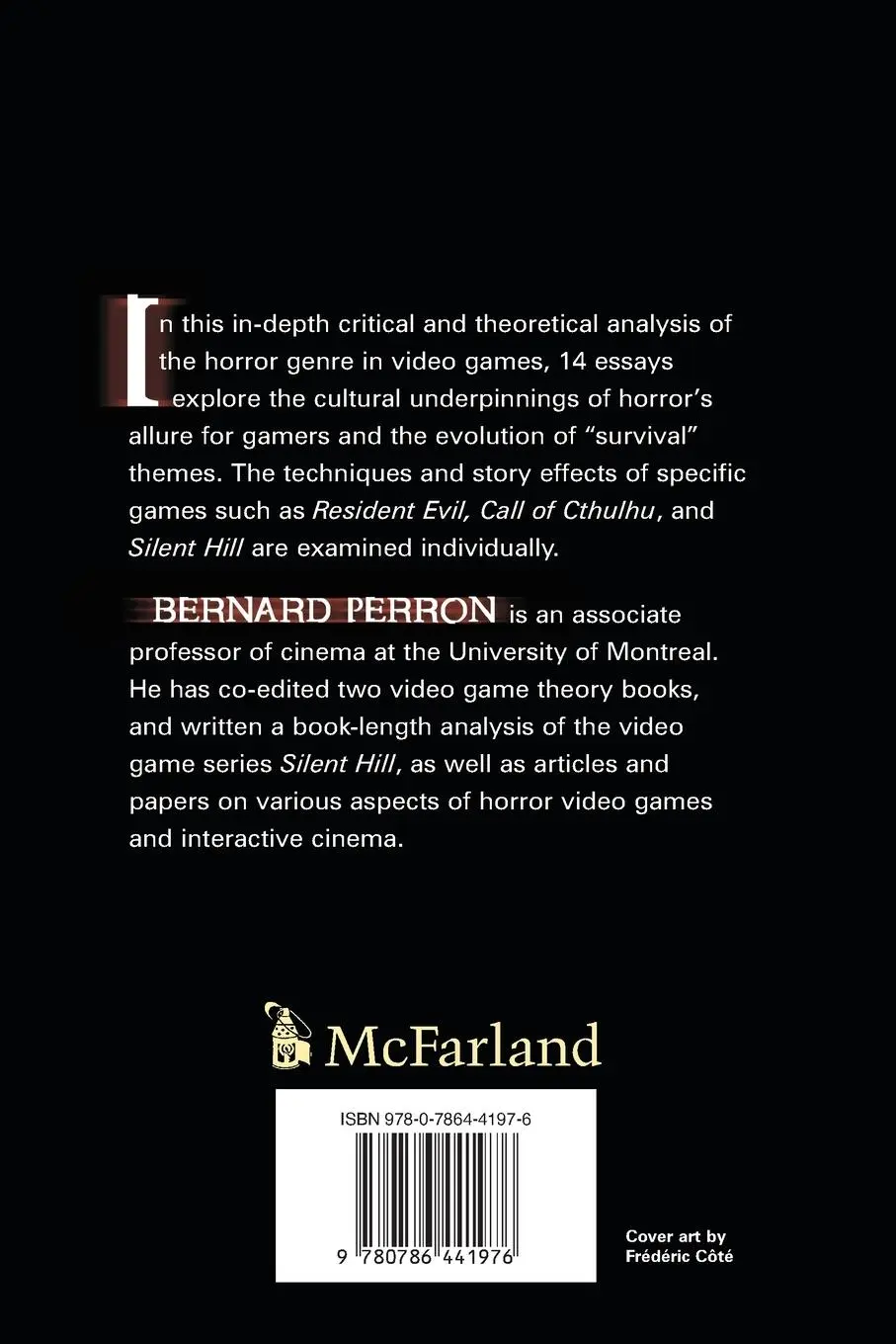 Rückseite: 9780786441976 | Horror Video Games | Essays on the Fusion of Fear and Play | Perron