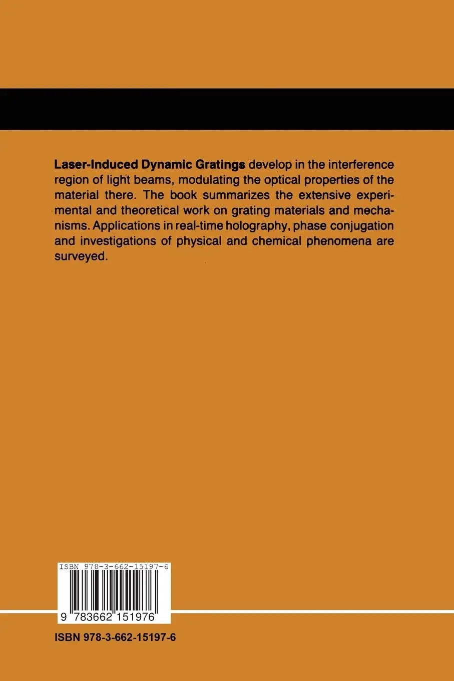 Rückseite: 9783662151976 | Laser-Induced Dynamic Gratings | Hans Joachim Eichler (u. a.) | Buch