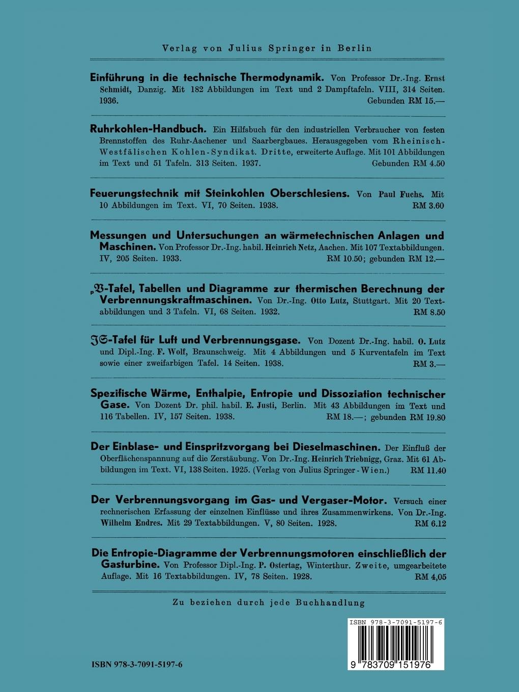 Rückseite: 9783709151976 | Thermodynamik der Verbrennungskraftmaschine | Hans List | Taschenbuch