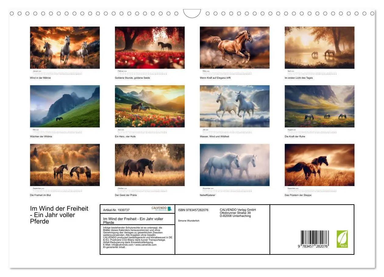 Bild: 9783457282076 | Im Wind der Freiheit - Ein Jahr voller Pferde (Wandkalender 2026...