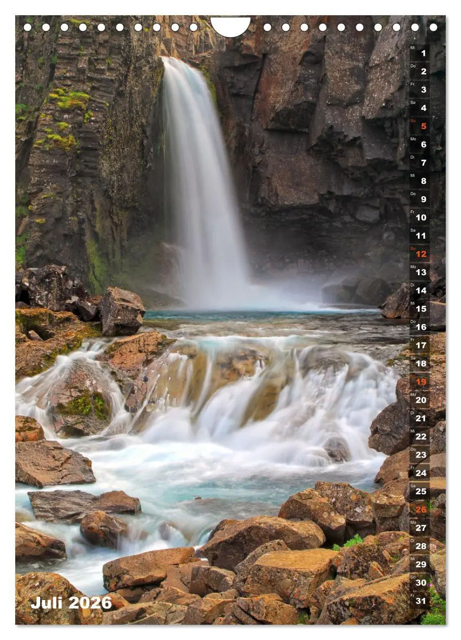 Bild: 9783516372076 | Wasserfälle auf Island (Wandkalender 2026 DIN A4 hoch), CALVENDO...