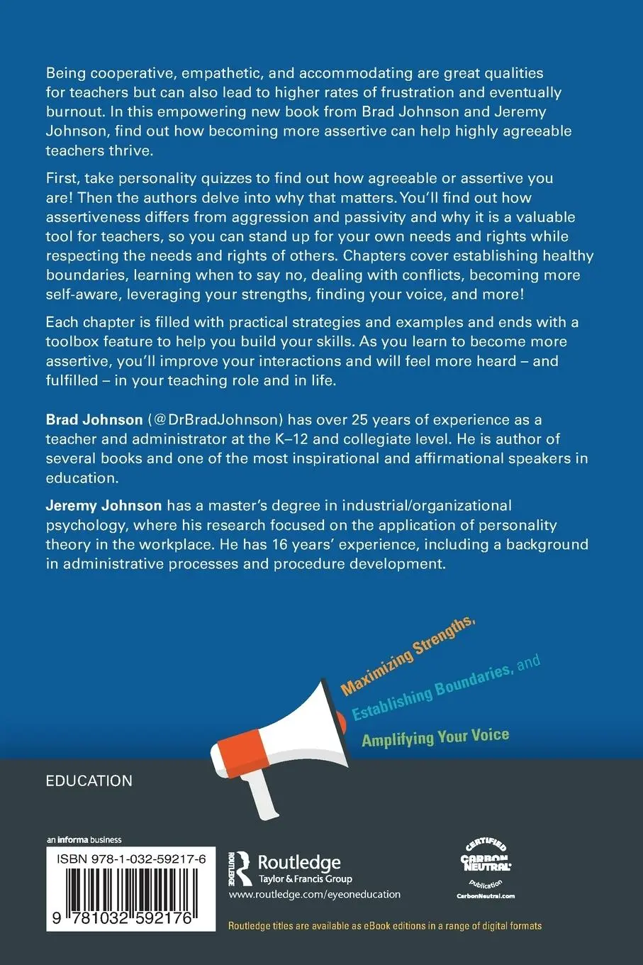 Rückseite: 9781032592176 | Becoming a More Assertive Teacher | Brad Johnson (u. a.) | Taschenbuch