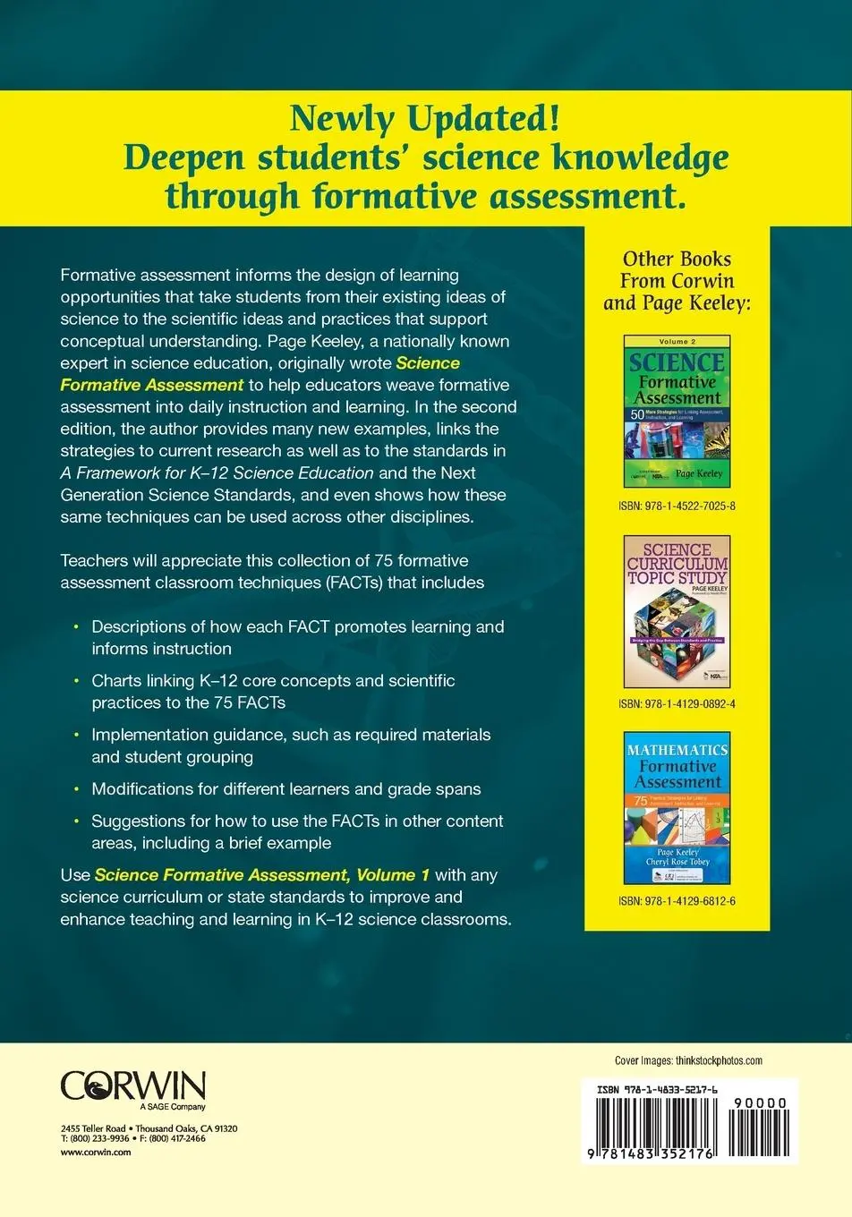 Rückseite: 9781483352176 | Science Formative Assessment, Volume 1 | Page Keeley | Taschenbuch