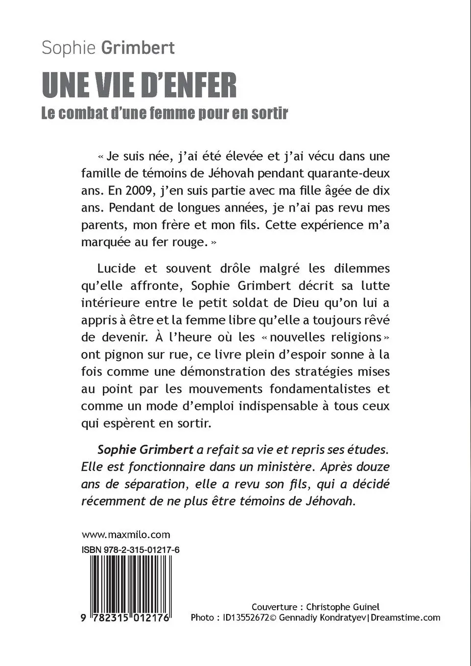 Rückseite: 9782315012176 | Une vie d'enfer | Le combat d'une femme pour en sortir | Grimbert
