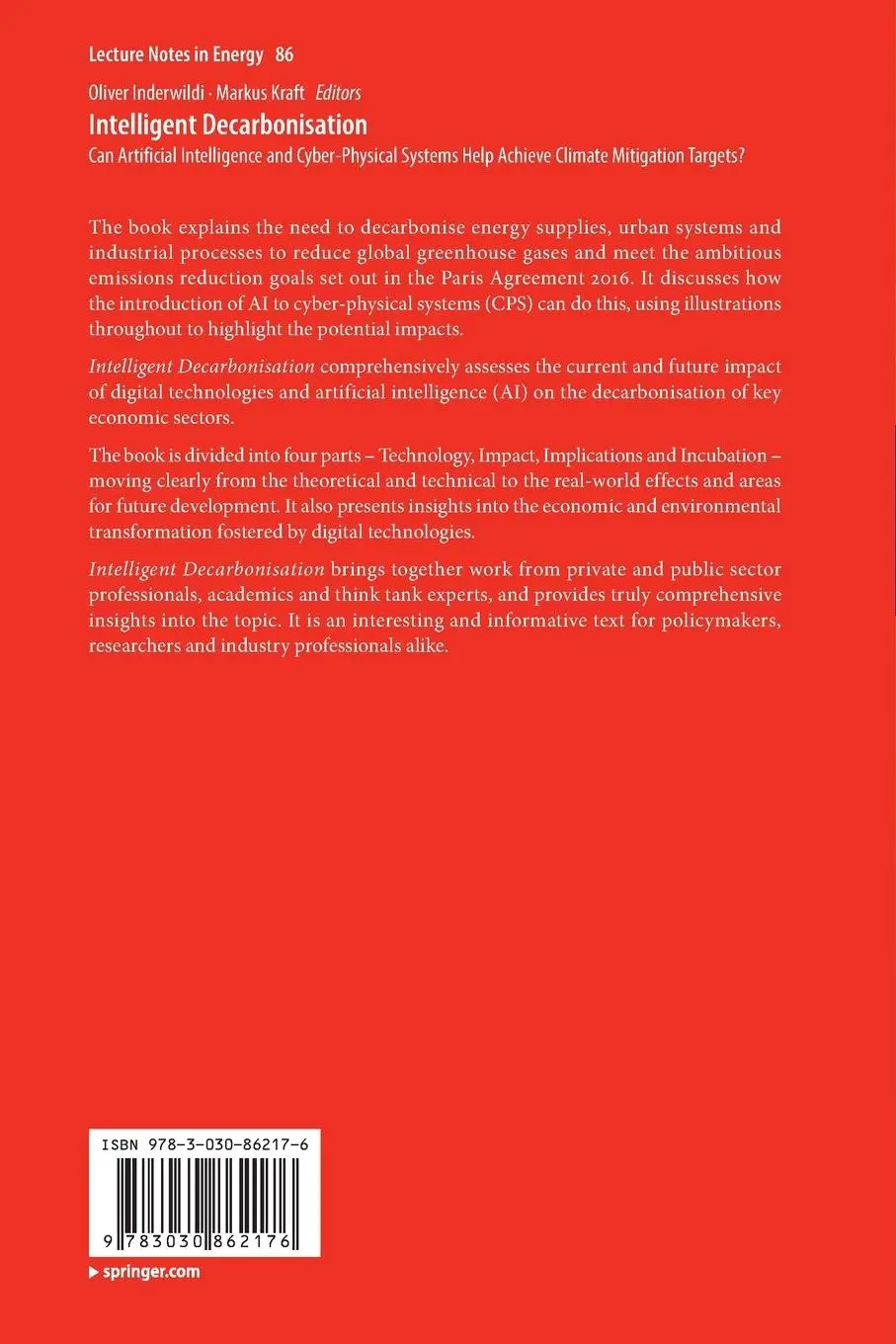 Rückseite: 9783030862176 | Intelligent Decarbonisation | Oliver Inderwildi (u. a.) | Taschenbuch