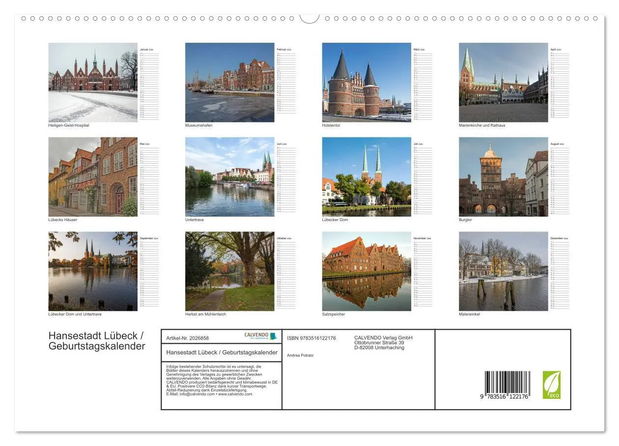 Bild: 9783516122176 | Hansestadt Lübeck / Geburtstagskalender (hochwertiger Premium...