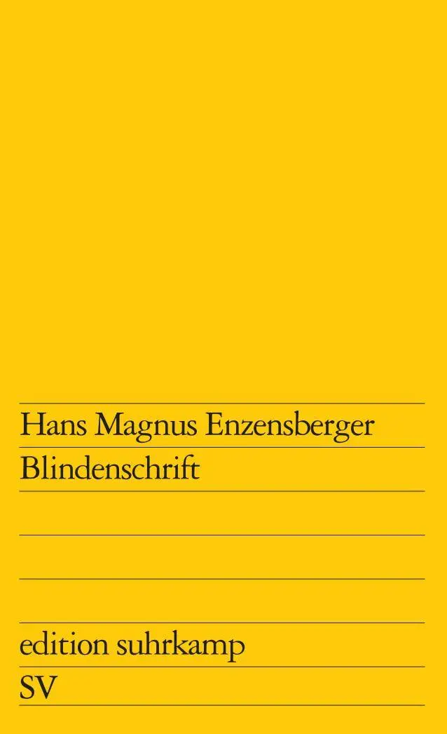 Cover: 9783518102176 | Blindenschrift | Hans Magnus Enzensberger | Taschenbuch | 96 S.