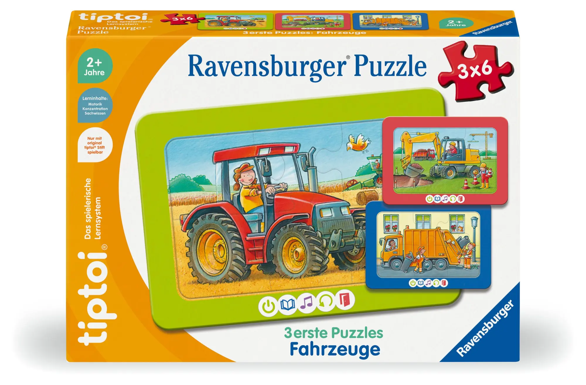 Cover: 4005556002276 | tiptoi® 3 erste Puzzles: Fahrzeuge - 3x6 Teile | Sandra Grimm | Spiel