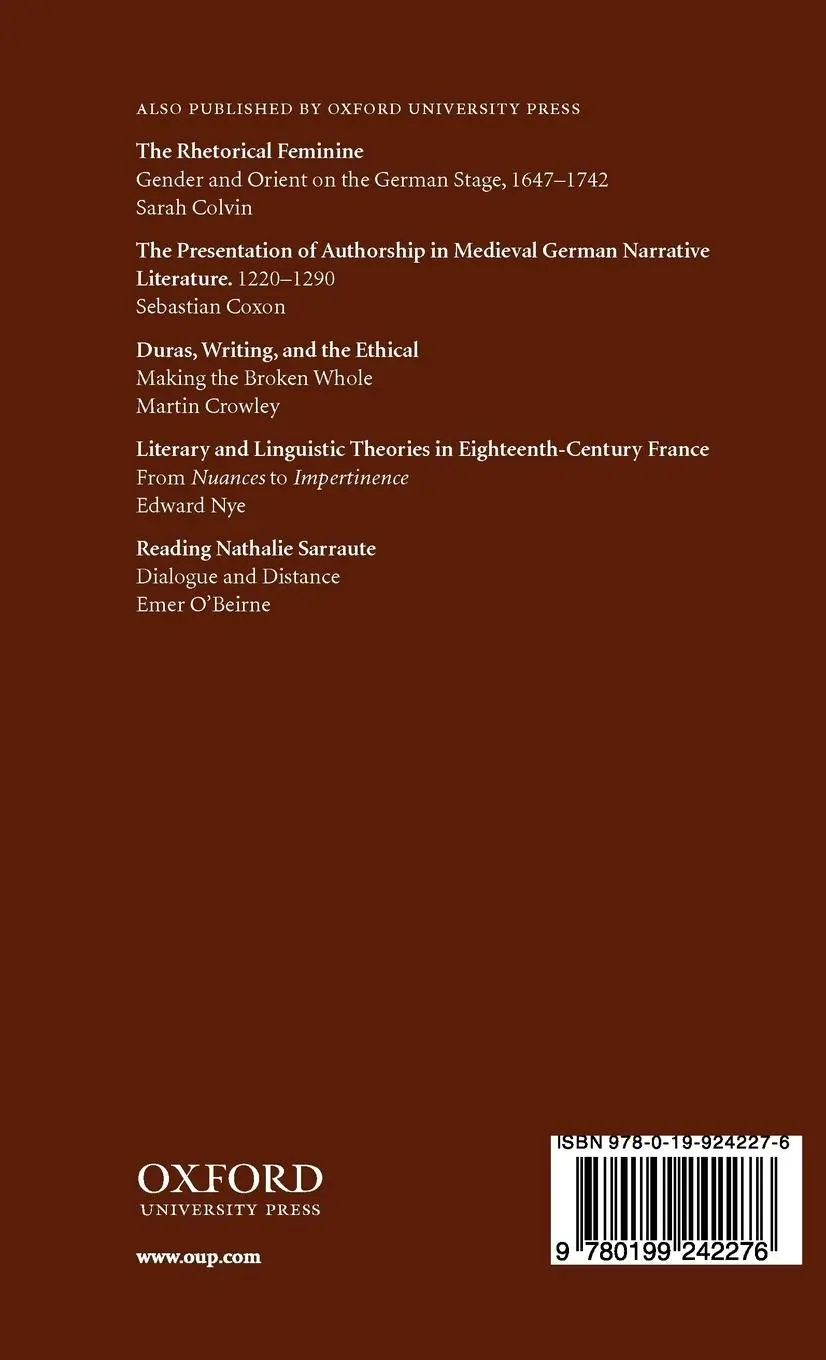 Rückseite: 9780199242276 | Nietzsche and Proust | A Comparative Study | Duncan Large | Buch