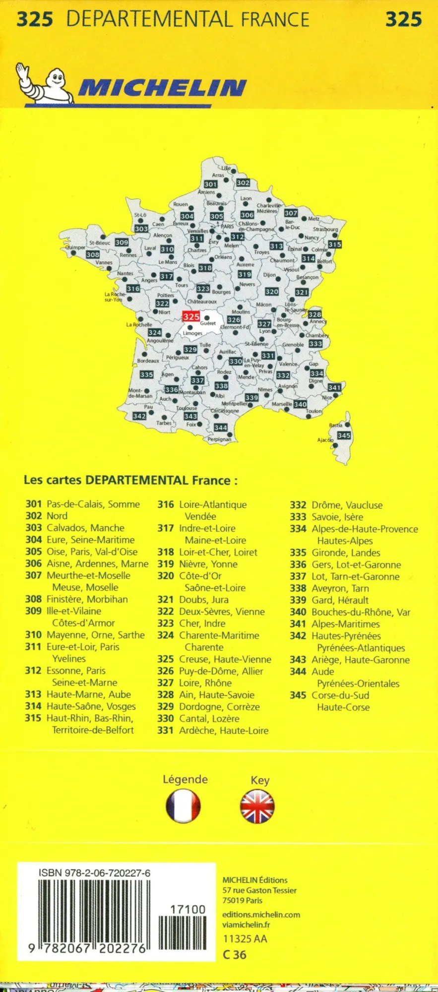 Bild: 9782067202276 | Michelin Creuse, Haute-Vienne (Limousin) | Michelin | (Land-)Karte