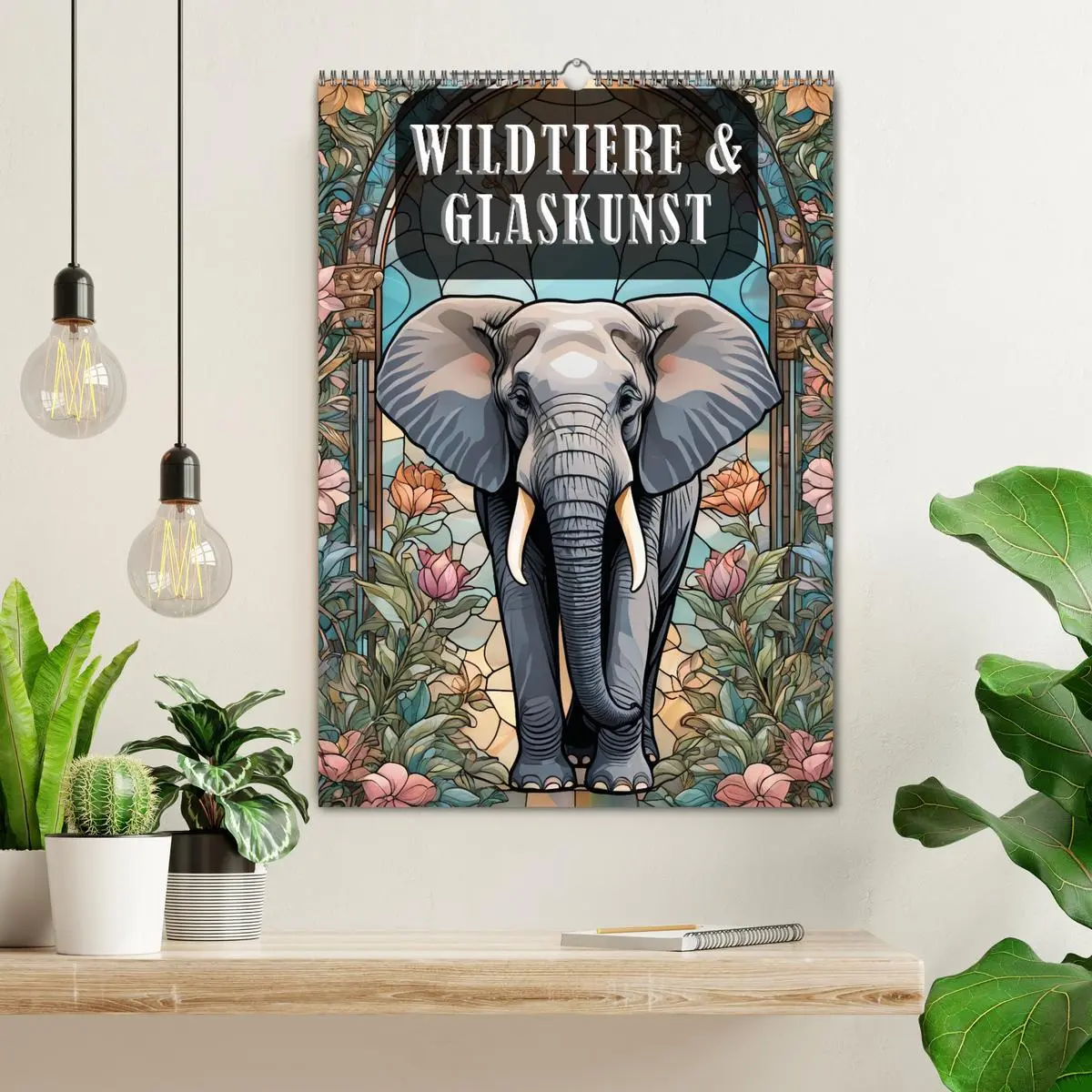 Bild: 9783516282276 | Wildtiere und Glaskunst im Tiffany Stil (Wandkalender 2026 DIN A2...