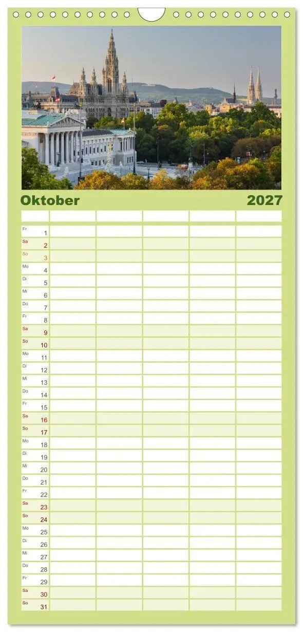 Bild: 9783594332276 | Familienplaner 2027 - Traumhaftes Wien mit 5 Spalten (Wandkalender,...