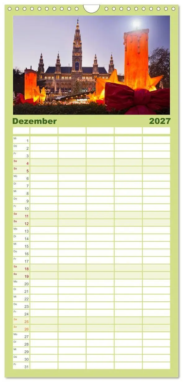 Bild: 9783594332276 | Familienplaner 2027 - Traumhaftes Wien mit 5 Spalten (Wandkalender,...
