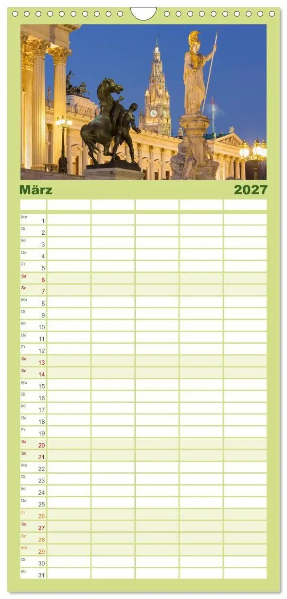 Bild: 9783594332276 | Familienplaner 2027 - Traumhaftes Wien mit 5 Spalten (Wandkalender,...