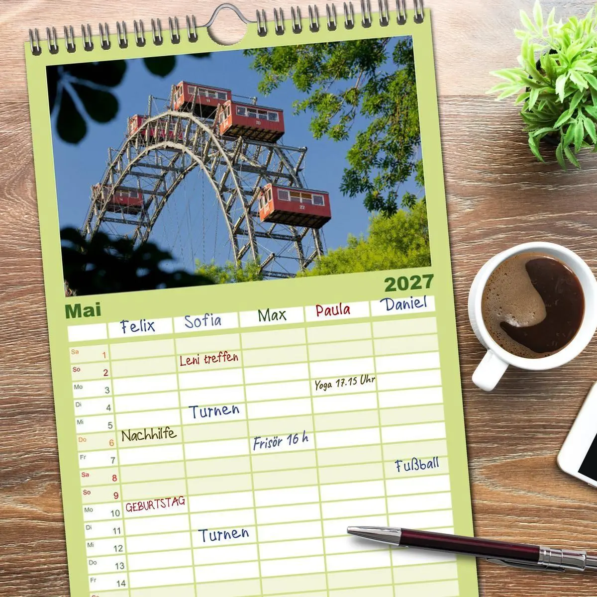 Bild: 9783594332276 | Familienplaner 2027 - Traumhaftes Wien mit 5 Spalten (Wandkalender,...