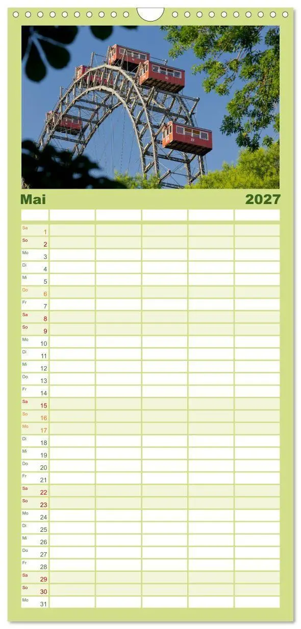 Bild: 9783594332276 | Familienplaner 2027 - Traumhaftes Wien mit 5 Spalten (Wandkalender,...