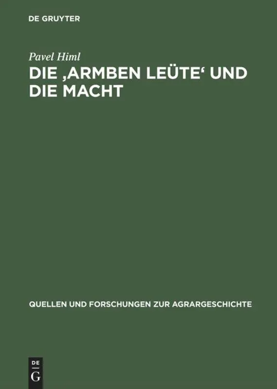 Cover: 9783828202276 | Die 'armben Leüte' und die Macht | Pavel Himl | Buch | Deutsch | 2003
