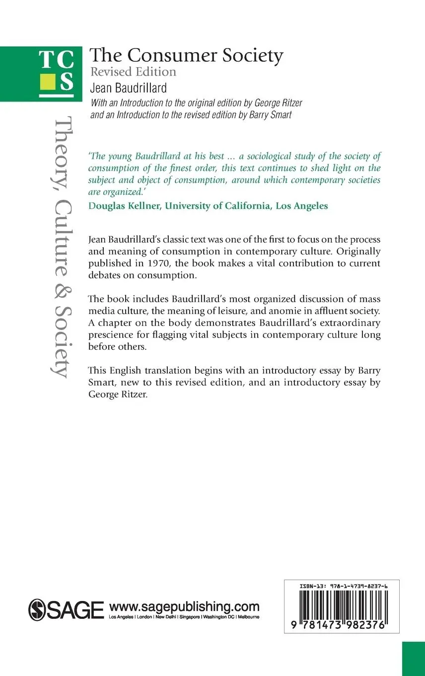 Rückseite: 9781473982376 | The Consumer Society | Myths and Structures | Jean Baudrillard | Buch