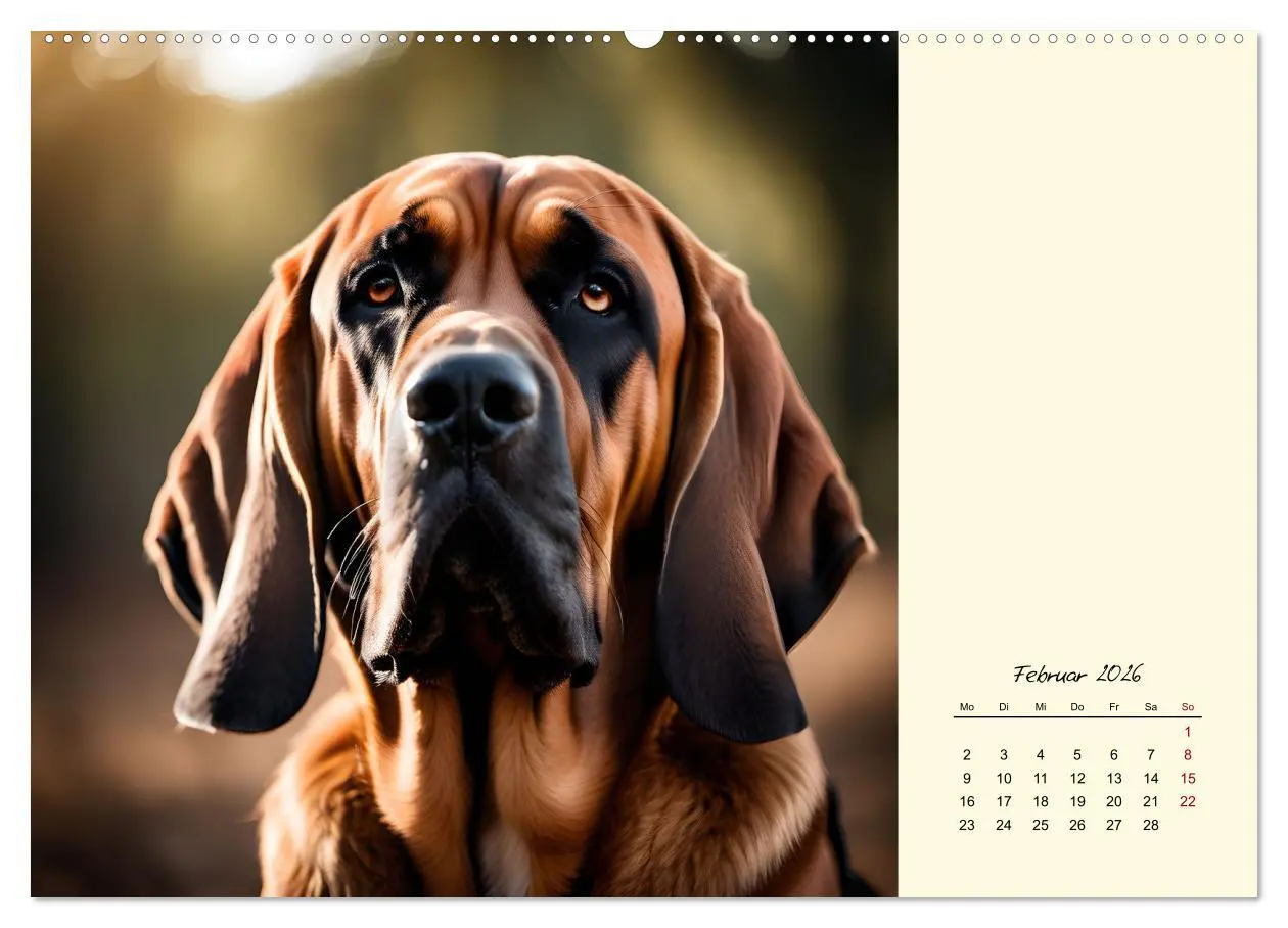 Bild: 9783457252376 | Bloodhound - Mächtige Spürnase (Wandkalender 2026 DIN A2 quer),...