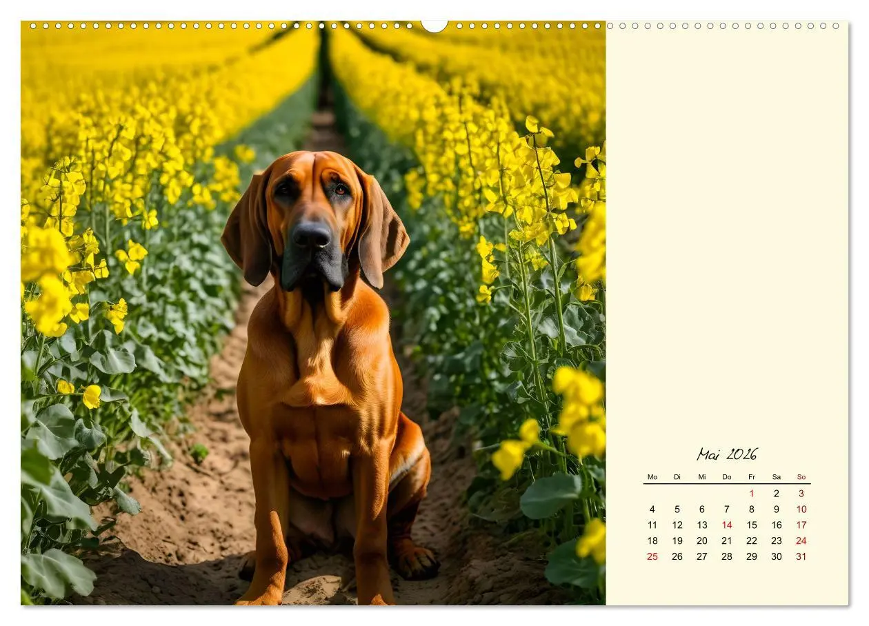 Bild: 9783457252376 | Bloodhound - Mächtige Spürnase (Wandkalender 2026 DIN A2 quer),...