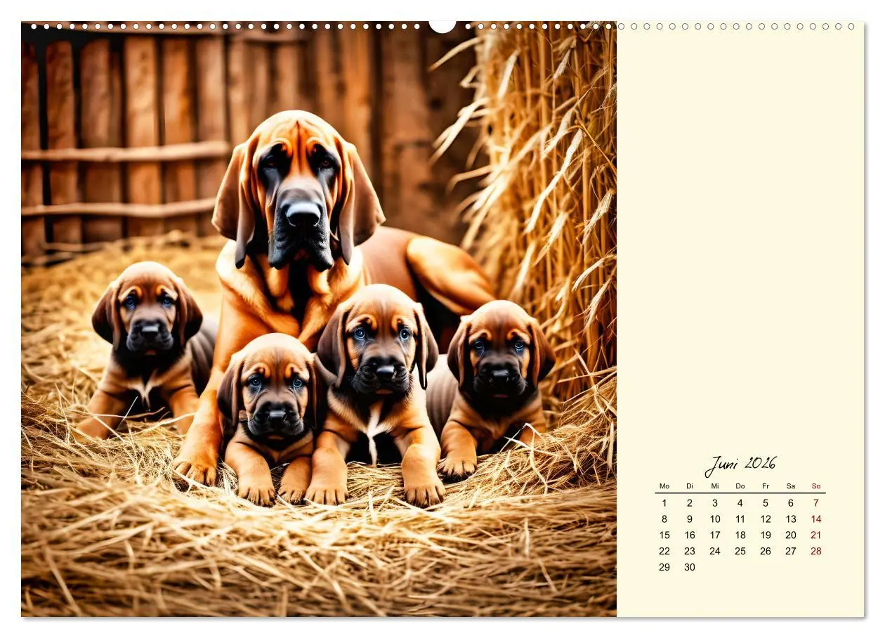 Bild: 9783457252376 | Bloodhound - Mächtige Spürnase (Wandkalender 2026 DIN A2 quer),...