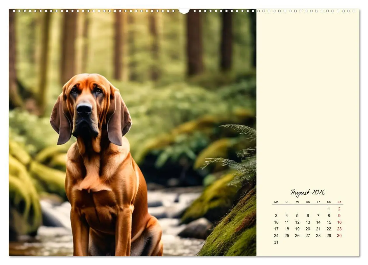 Bild: 9783457252376 | Bloodhound - Mächtige Spürnase (Wandkalender 2026 DIN A2 quer),...