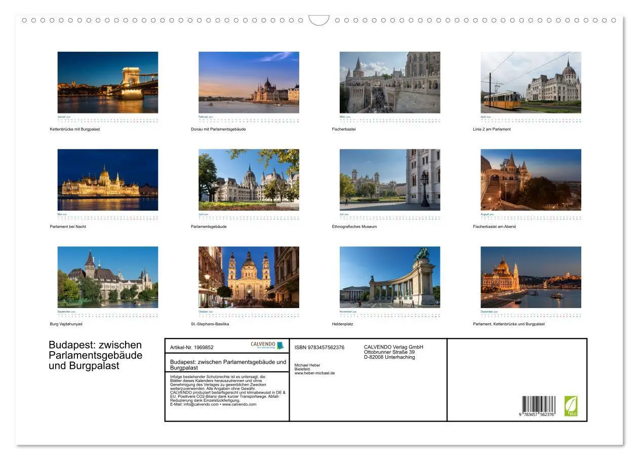 Bild: 9783457562376 | Budapest: zwischen Parlamentsgebäude und Burgpalast (Wandkalender...