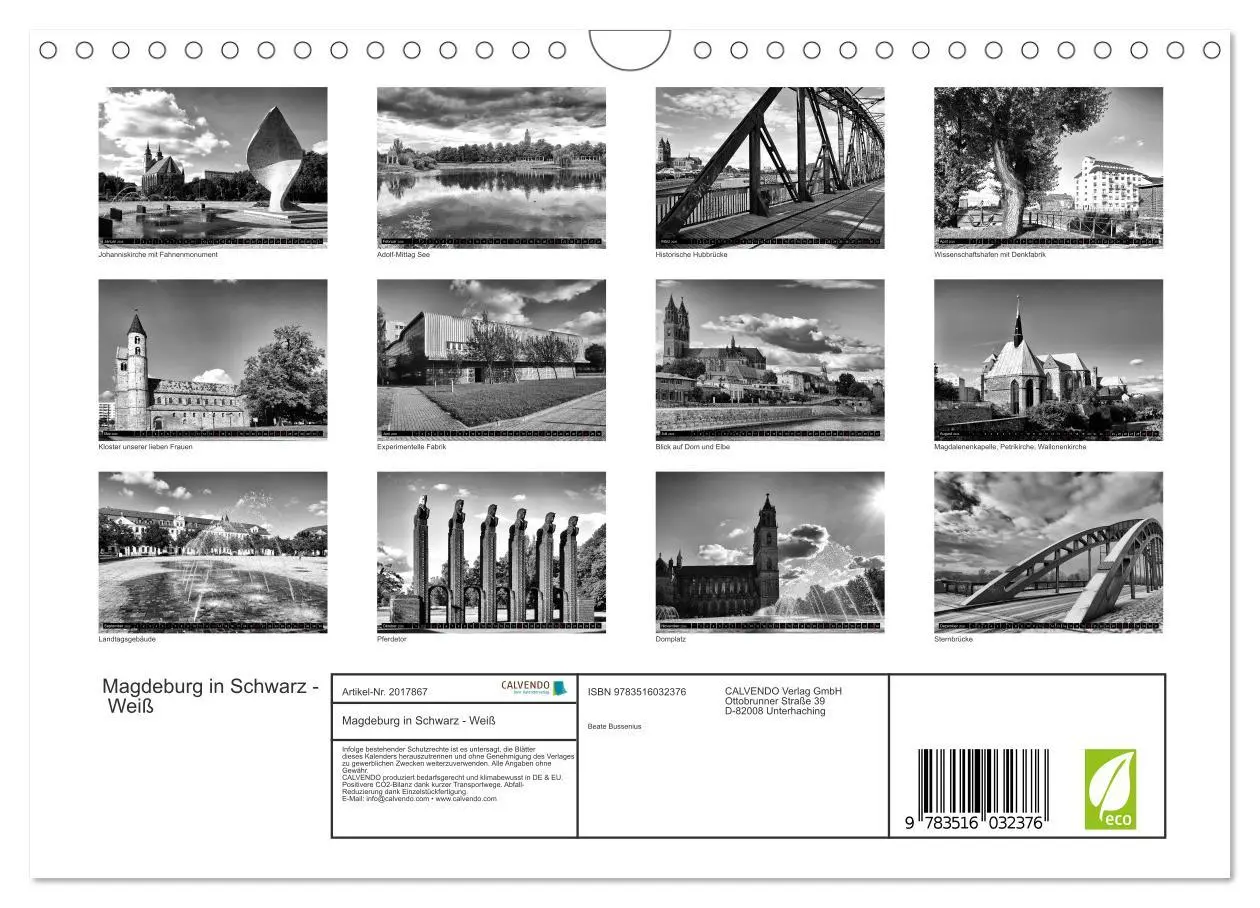 Bild: 9783516032376 | Magdeburg in Schwarz - Weiß (Wandkalender 2026 DIN A4 quer),...