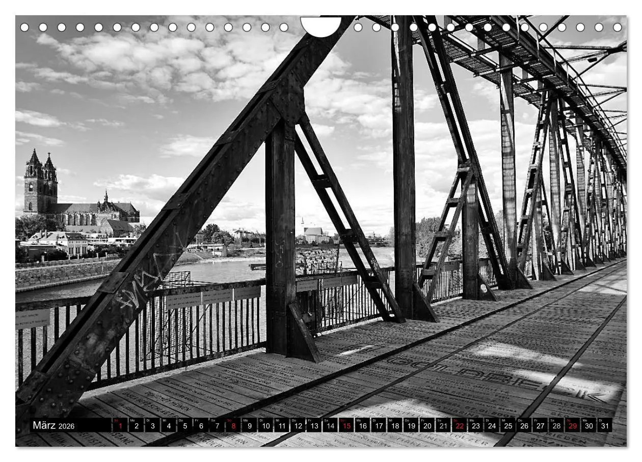 Bild: 9783516032376 | Magdeburg in Schwarz - Weiß (Wandkalender 2026 DIN A4 quer),...