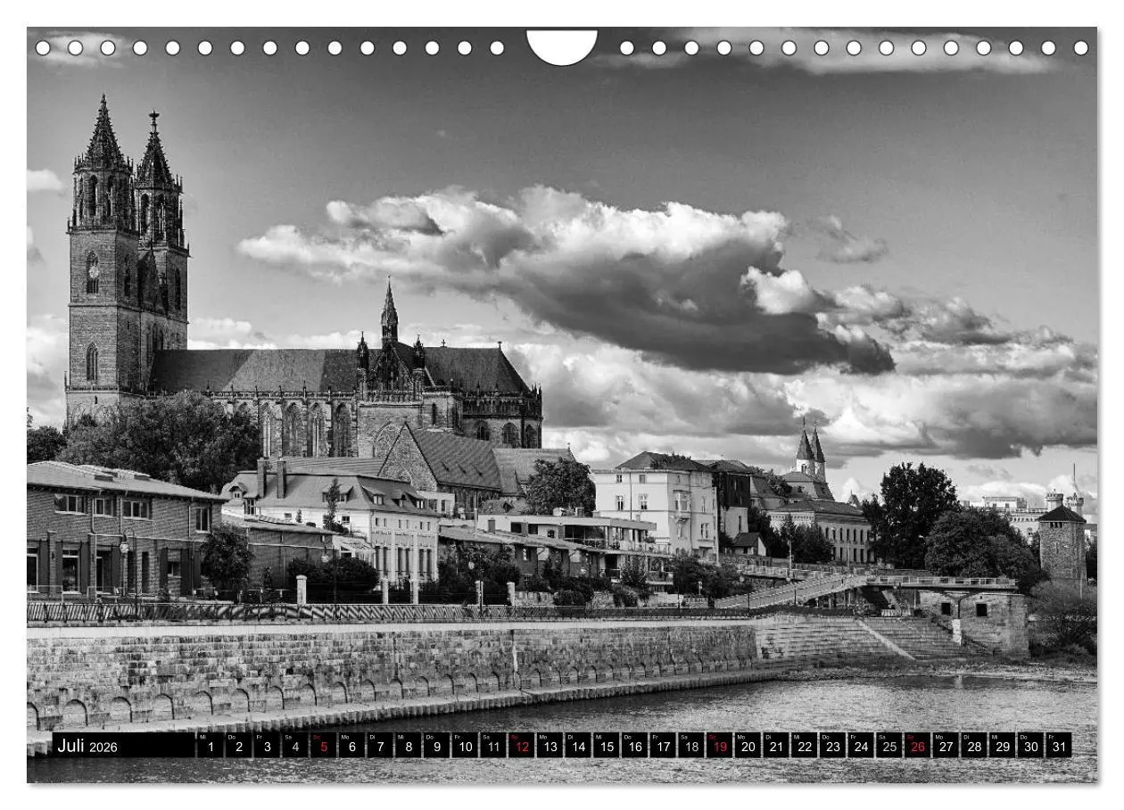 Bild: 9783516032376 | Magdeburg in Schwarz - Weiß (Wandkalender 2026 DIN A4 quer),...