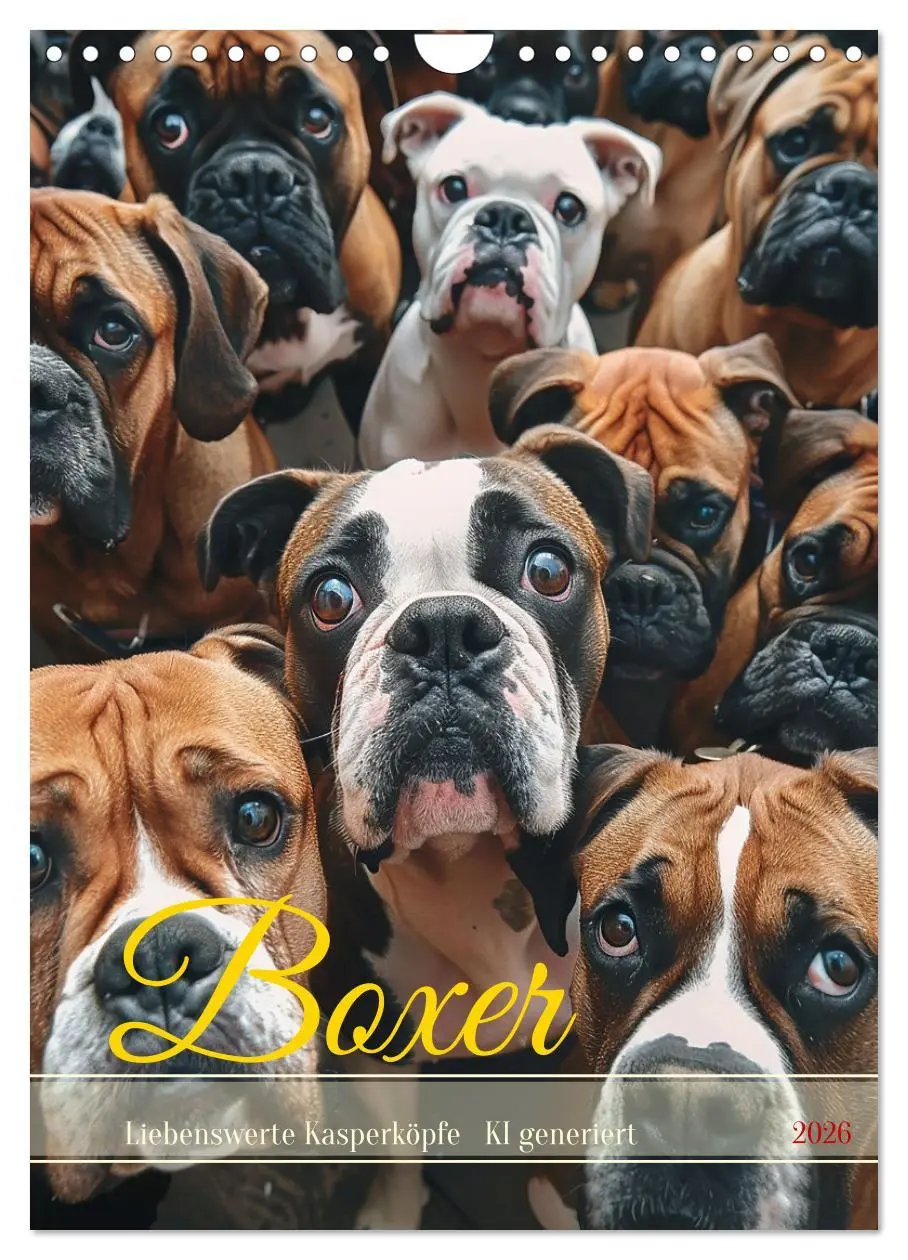 Cover: 9783516272376 | Boxer - Liebenswerte Kasperköpfe (Wandkalender 2026 DIN A4 hoch),...
