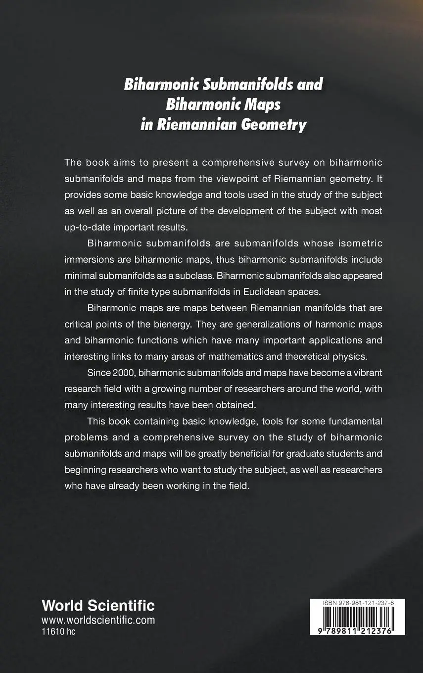 Rückseite: 9789811212376 | BIHARMONIC SUBMANIFOLD &amp; BIHARMONIC MAP RIEMANNIAN GEOMETRY | Chen