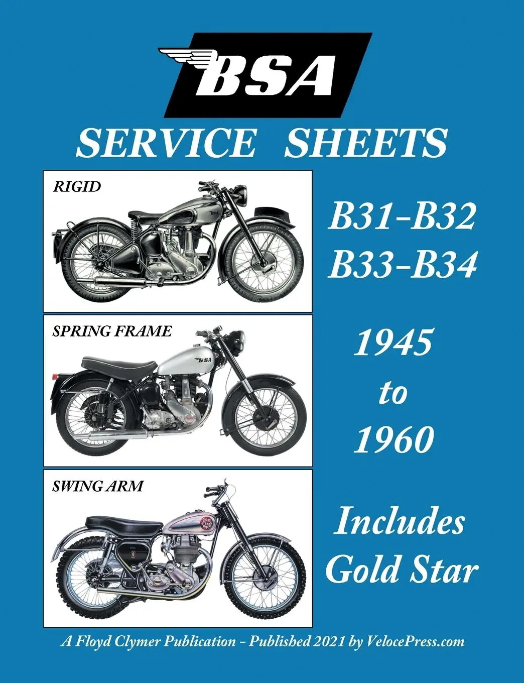 Cover: 9781588502476 | BSA B31 - B32 - B33 - B34 'Service Sheets' 1945-1960 for All...
