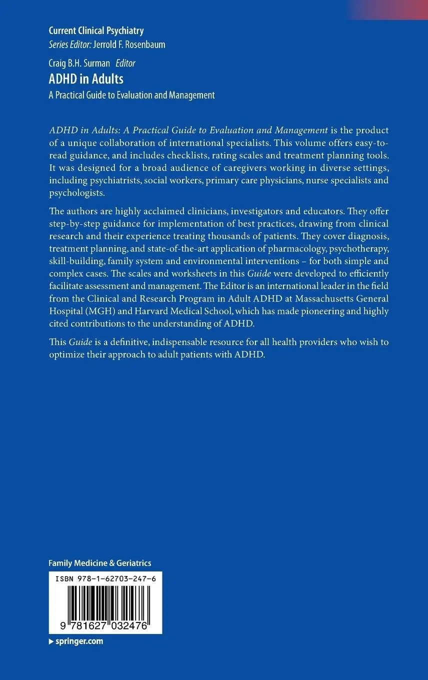 Rückseite: 9781627032476 | ADHD in Adults | A Practical Guide to Evaluation and Management | Buch