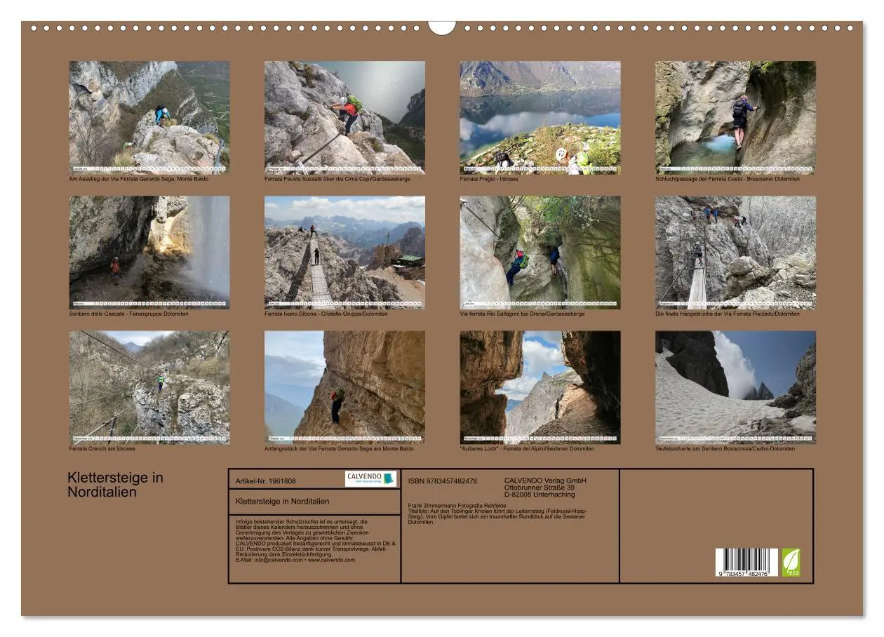 Bild: 9783457482476 | Klettersteige in Norditalien (Wandkalender 2026 DIN A2 quer),...