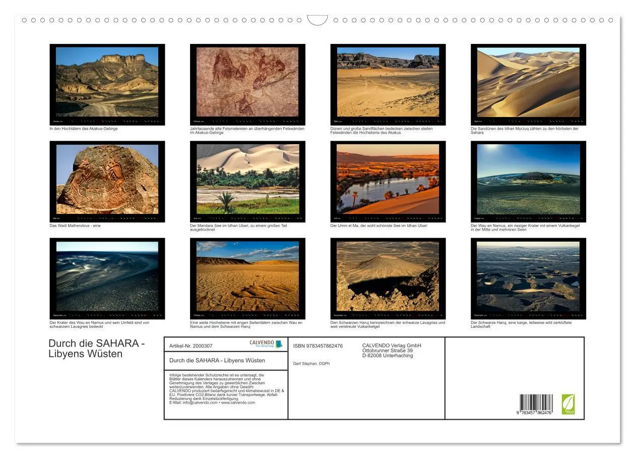 Bild: 9783457862476 | Durch die SAHARA - Libyens Wüsten (Wandkalender 2026 DIN A2 quer),...