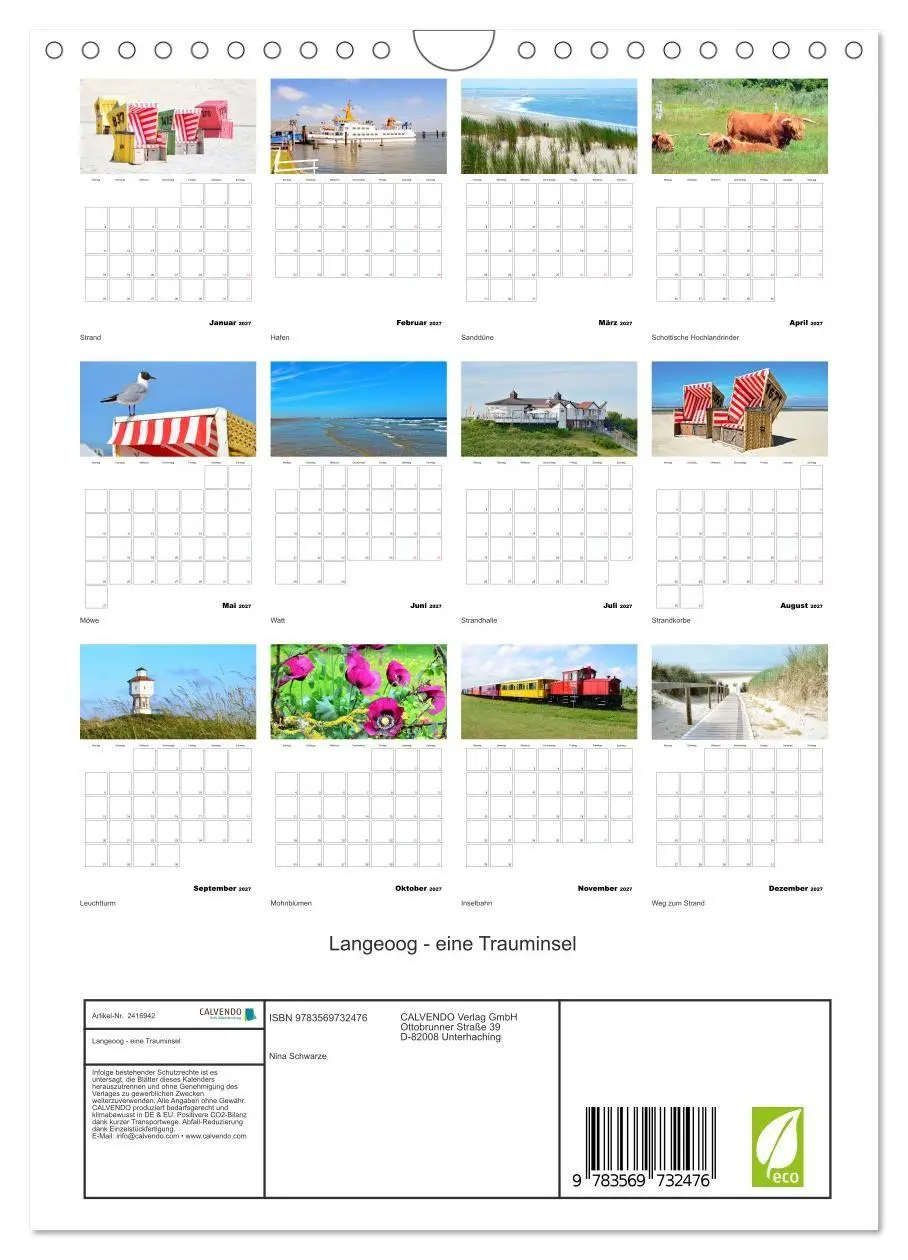 Bild: 9783569732476 | Langeoog - eine Trauminsel (Wandkalender 2027 DIN A4 hoch),...