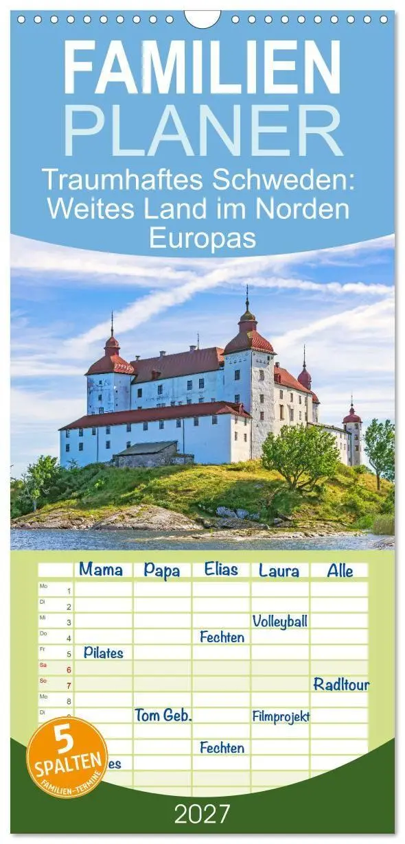 Cover: 9783594312476 | Familienplaner 2027 - Traumhaftes Schweden: Weites Land im Norden...
