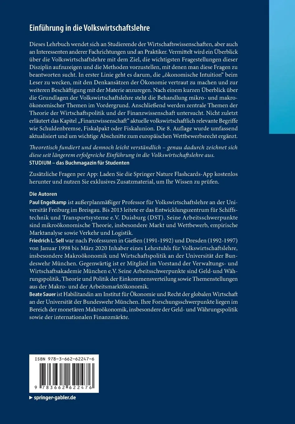 Rückseite: 9783662622476 | Einführung in die Volkswirtschaftslehre | Paul Engelkamp (u. a.)