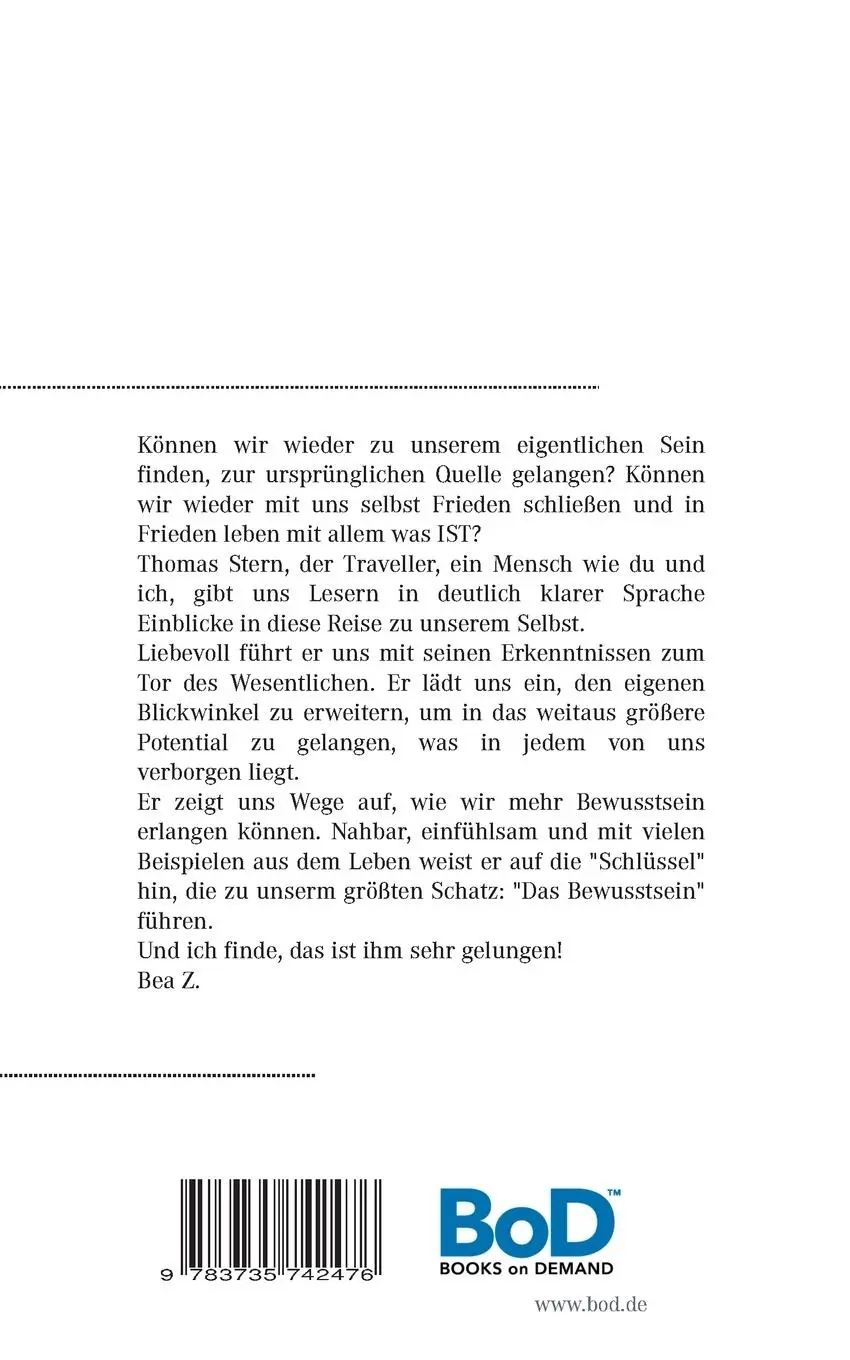 Rückseite: 9783735742476 | Das Buch vom bewussten Leben | Reise zum Potential des Selbst - Teil 1