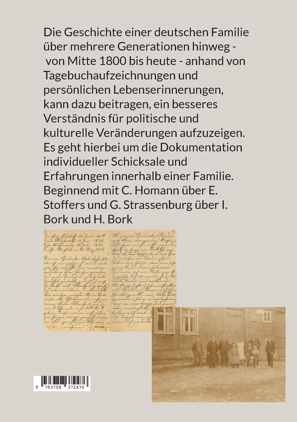 Rückseite: 9783758372476 | Die Geschichte einer deutschen Familie von Mitte 1800 bis zum Jahr...